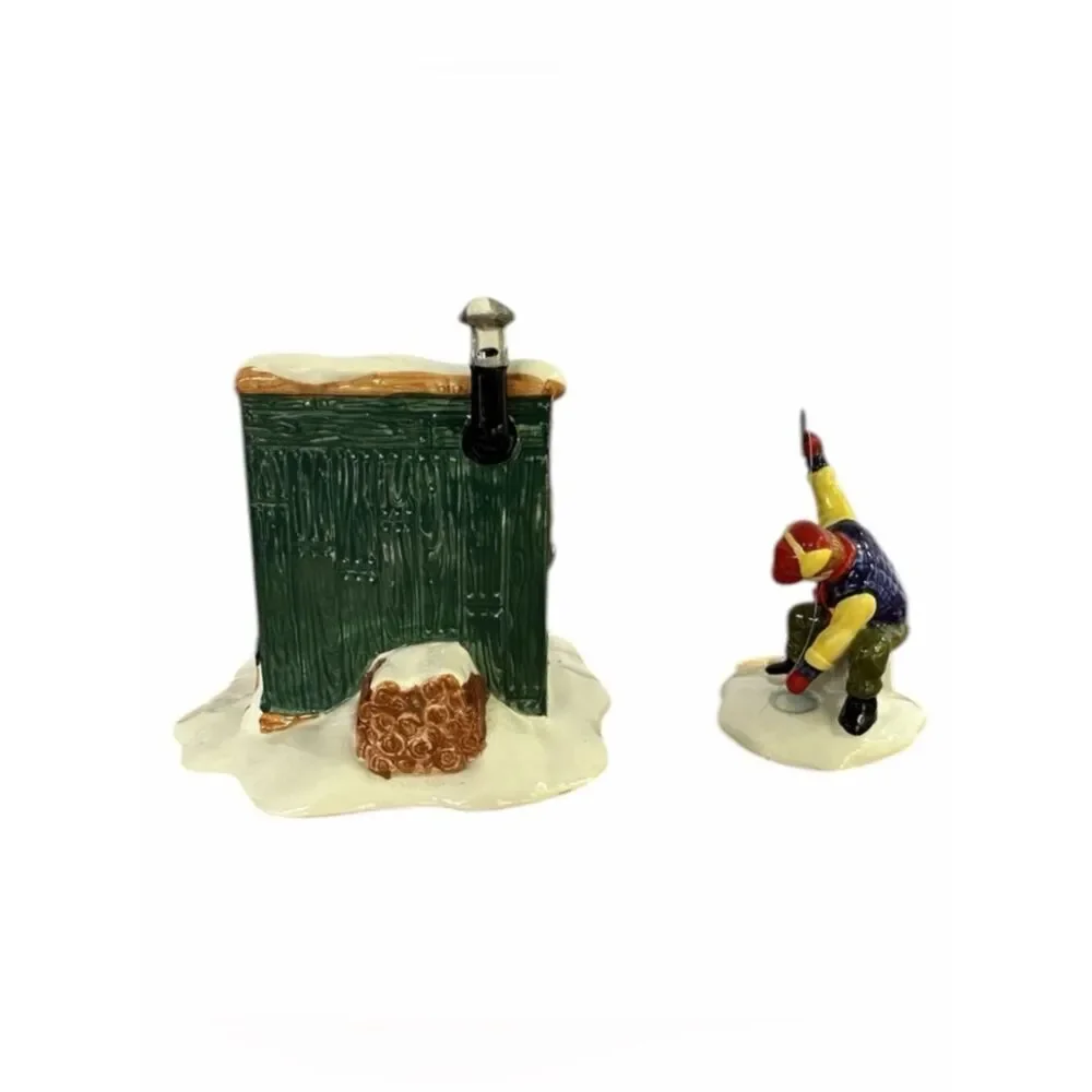 Dept 56 Snow Village Fresh Frozen Fish #5163-2 Retired 1990 Set of 2 Vintage EXC